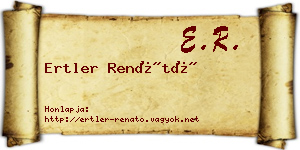 Ertler Renátó névjegykártya