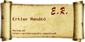Ertler Renátó névjegykártya